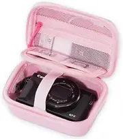 ProCase Hard Shell Digital Camera Case for Canon G7X Mark III Mark II, Sony Cybershot, PowerShot SX740, Ricoh GR III, Kodak Pixpro, Compact 4K Vlogging Small Cameras Travel Carrying Storage Bag -Pink