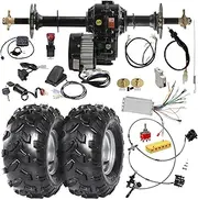 30" Go Kart Rear Axle Kit, Rear End Differential Kit, 48V 1000W Electric Brushless Motor & Brake Assembly & 8" Wheels Tires for DIY Parts 4 Wheelers, Go Cart, ATV, Trike, Quad Bikes, Tricycle