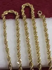 4mm Yellow Gold Rope Chain Lobster Lock Not Scrap