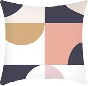 Cushion covers Cushion Covers 40cm x 40cm Blue Pink Stripes Cushion Covers Invisible Zipper Sofa Cushions Outdoor Cushions Garden Cushions Decorative Pillows Square Pillow Case(Pink Beige Geometry,(50