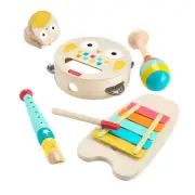 Fisher-Price Toddler Toy Wooden Musical Instruments Gift Set with 6 Wood Pieces