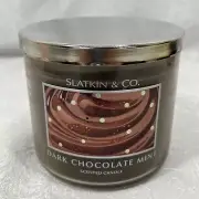 Slatkin & Co DARK CHOCOLATE MINT 3 Wick Candle Bath & Body Works 14.5 Oz RARE