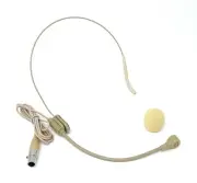 Beige Cardioid Headset Microphone for AKG/Samson Wireless w/ 3-pin XLR Connector