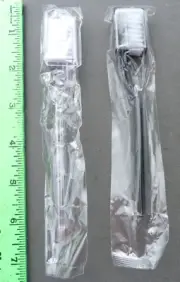 Travel Toothbrushes Medium Length w/Brush Cap Black & Clear plastic Set of 2