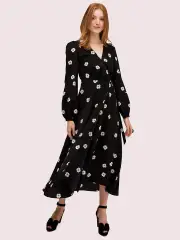 spade clover toss wrap dress