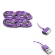 4 PCS USB SYNC DATA POWER CHARGER CABLES APPLE NEW IPAD IPHONE IPOD TOUCH PURPLE