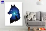 Wolf & Moon Night Abstract Design Wall Canvas Home Decor Australian Made Quality