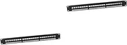 Angoily 2pcs 19 Office Patch Panel 19-inch Coupler Wall Mount 24-Port Network Supply Panel