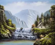 Landscape by "Boren" - #5D-1, 20x24, Hand Painted Oil Painting on Canvas
