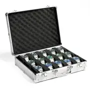 15 slots Watch organizer Case, Silver Aluminum watch silver aluminum 15 slots