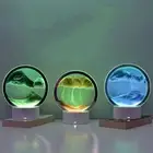 Sand Painting Night Light 3D Hourglass Light USB Charging RGB Office Home Decor