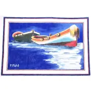 WHIMSY & GRACE HAND PAINTED NEEDLEPOINT CANVAS: PAM PAHL ADAPT BOATS BM