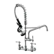 Commercial Kitchen Wall Mounted Faucet with 8" Center Swivel Spout, 12" Swing...
