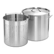 SOGA 71L Stockpot with Basket Strainer – 18/10 Steel