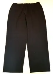 NWT Womens Pants-EILEEN FISHER-black "Heavyweight rayon knit" "slim" pullon-2X