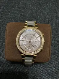 在飛比找旋轉拍賣優惠-Michael Kors 美式璀璨晶鑽計時手錶（MK5896