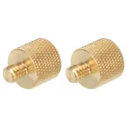 2Pcs Mic Stand Adapter 3/8 Female to 1/4 Male Camera Screw Adapter Gold