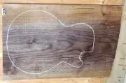 Figured Claro Walnut Wood 0863 FULL BODY Electric Guitar Blank 24 x 16 x 2.25