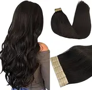 DOORES Human Hair Extensions Tape in Dark Brown 60cm 20pcs 50g Tape in Hair Extensions Human Hair Remy Hair Extensions Natural Hair Extensions Straight