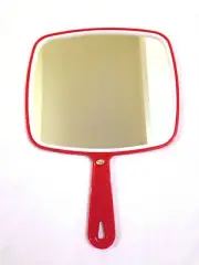 PROFESSIONAL SALON MIRROR- Handheld RED Handle