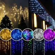 13FT 96 LED Fairy Icicle String Curtain Lights Indoor Outdoor Xmas Decor Garden