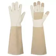 Real Pigskin Leather Garden Gloves Rose Pruning Long Cuff Thornproof Work Gloves