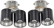 compatible for BMW 2021 2022 2023 G23 M440i G20 G21 M340i G42 M240i Blue Plating 4 Outlet Carbon Fiber Exhaust Head(Brown)