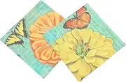 Generic 2pcs Butterfly Pillow Cover Couch Cushion Cover Sofa Throw Pillows Decorative Pillowcase Vintage Chair Decorative Cushion Cases Pillow Covers Supple Pillowcase Cotton Linen Orange