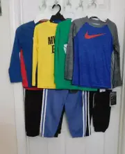 NWT Boys 12pc Nike Under Armour Adidas Long Sleeve Shirts Joggers Bundle 4t 4