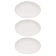 3x Eco Basics Oval Soap Dish Holder Bath Organiser Tray Storage Container White
