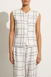 Genio Vest Letizia Check White - Final Sale