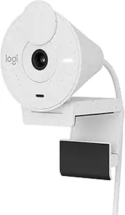Logitech Brio 300 Webcam Streaming Full HD with Privacy, Noise Cancelling Microphone, USB-C, Certified for Zoom, Microsoft Teams, Google Meet, Auto Light Correction - White