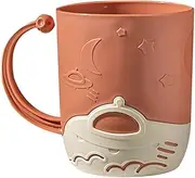Water Cup Toothbrush Cup Coffee Cups with Large Handle Microwave and Dishwasher Safe Perfect for Tea Coffee Cocoa Milk Drinks Coffee Mug (Color : Pink)