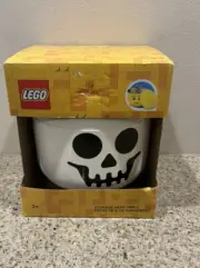 LEGO White Skeleton Skull Storage Head Container NEW Halloween Decor Small