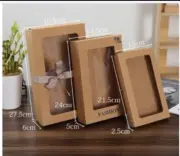 6X Disposable Cardboard Catering Grazing Box Window Kraft Brown