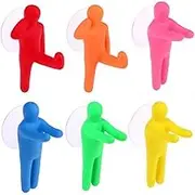6 Pieces Wall Mounted Duty Suction Cup Toothbrush Holder Hooks Set for Mounting on Smooth Wall in Shower, Bathroom, Garage, Office