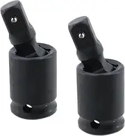 FarBoat 2 Pcs Impact Socket Adapter 3/8" Universal Joint Sockets Chrome Vanadium Steel Swivel Socket Flexible Sockets Extension, Black