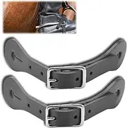Spur Straps Womens, Spurs For Boots Men, Spurs For Cowboy Boots,1 Pair Horse Riding Accessories Genuine Leather Equestrian Spur Strap (Black), Black