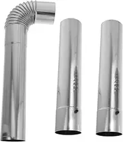 ARTIBETTER 3Pcs Stainless Steel Vent Smoke Chimney Flue Tube with Elbow Connector Durable and Easy to Install Compatible with Various Water