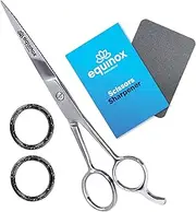 Equinox Professional 6.5" Hair Cutting Scissors - Ice Tempered, Silver - Barber Scissors - Hair Cutting Shears