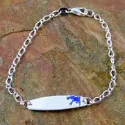 Sterling Silver Baby Identity Name Bracelet with Blue Bird