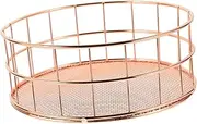 OFFSCH Storage Basket Wire Organizer Bin with Hollow Handle for Bathroom Bedroom Kitchen Laundry Compact Sundries Storage for Desktop Use