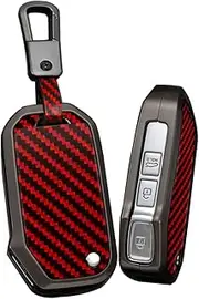 ontto Alloy Car Key fob Cover Fit for KIA Sportage R GT Stinger GT Sorento Ceed CD Cerato Forte 2018 2019 Flip Key case Keyring Smart Key Shell Holder Keychain Protector Accessories Red A