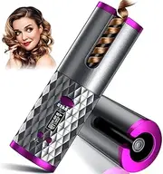 Automatic Hair Curler, Cordless Hair Curler w/LCD Display & Timer, Portable Wireless Curling Iron, USB Rechargeable Curling Wand, Fast Heating & Auto Shut Off