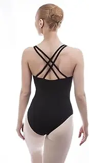 [Dance Favourite] Cross Dual Shoulder Straps Ballet Leotards for Girls and Women Gymnastics Black Leotard 01D0036B