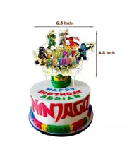 1Pcs Cake Topper Ninjago Tableware Party Supplies Kids Birthday Decoration