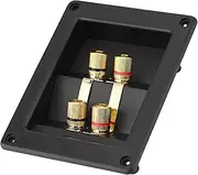 ZenithAur Speaker Terminal Block Connector, 4 Copper Binding Posts Speaker Box Cable Connector Subwoofer