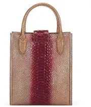 Brahmin Moira Pomegranate Harkness Tote purple bronze at Hip