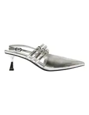 [PINK INC] Stacey Heeled Shoes in Silver Metallic