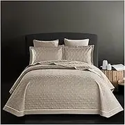 KUSQDT Cotton Quilt Bedspread Bed Cover Couverture De Lit Couvre Lit Dekbed Bedding Set White Grey Mattress Cover Bed Set Queen Size 3-Piece Comforter Set Sheets(Bedspread 6)